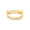 Round Shape White Natural Diamond Accent Ribbon Bow Ring In