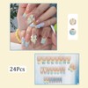 24Pcs Spring Summer Long Press on Nails Coffin French Tip