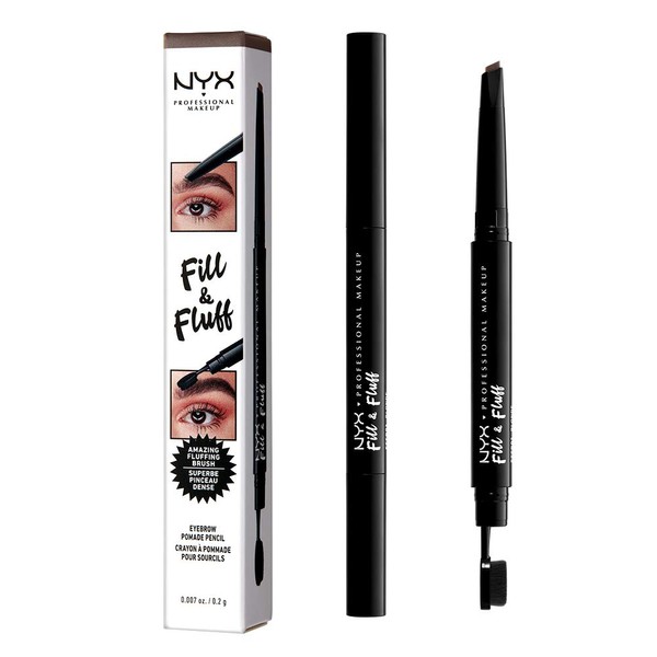 NYX PROFESSIONAL MAKEUP Fill and Fluff Eyebrow Pomade Pencil, Chocolate
