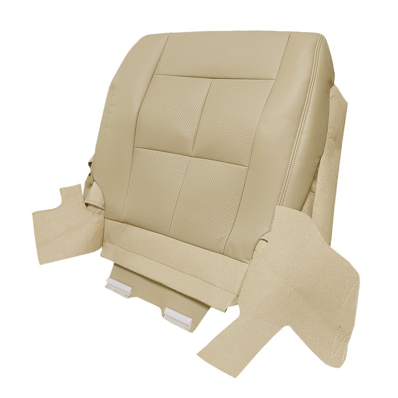 Mievlyo Driver Side Bottom Perforated Leather Seat Cover Tan Compatible