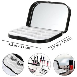 Liahelianx Eyelash Case Box Magnetic Lash Case Travel Containers Practical False Eyelashes Container Black Acrylic (White)