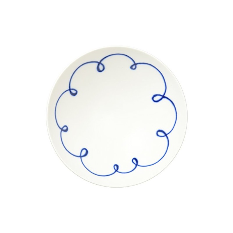 Hakusan Toki ST-10 Flat Tea Wan, White, Approx. 5.9 x
