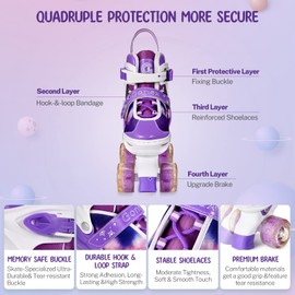 Gonex Roller Skates for Girls Kids Boys Women with Light up Wheels and Adjustable Sizes for Indoor Outdoor (Purple, S - Little Kids (11C-1Y US))