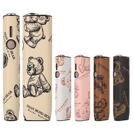 Vikvokr Case, IQOS Compatible Ilma iOne Case, IQOS Compatible, ILUMA ONE Cover, Leather-like Cover, Comes in 5 Colors, Bear Pattern Design, 360 Degree Protection (Off-White)