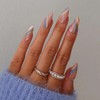 Sethexy Swirl Almond False Nails Wave Line Stiletto Stick on