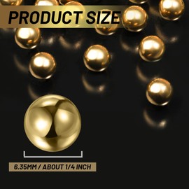 40 pcs 1/4”(6.35mm) Precision Solid Brass Bearing Balls, Brass Balls for Ball Mill, Tumbler, Jewelry, Craft Decorations, Bearings, Valves, Machinery