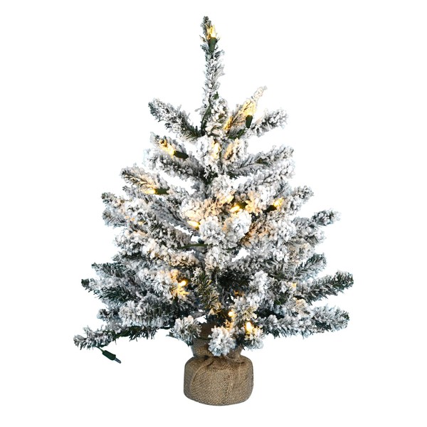 Vickerman 24" Flocked Anoka Pine Artificial Christmas Tree, Warm White