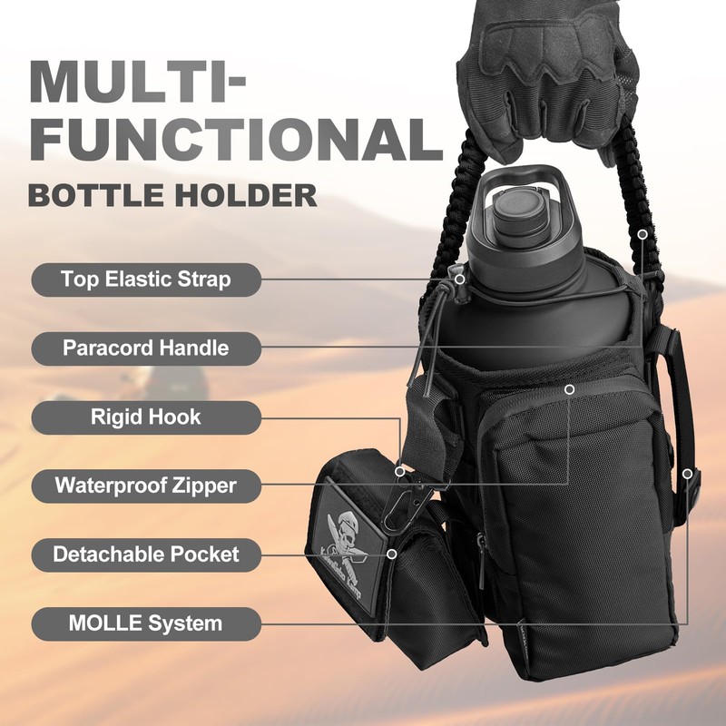 KawaGebo Kamp Half Gallon Tactical Water Bottle With Straw -