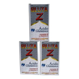 Ácido Glutámico, Complejo B C/60 Tabs Gluta Z Pack 3