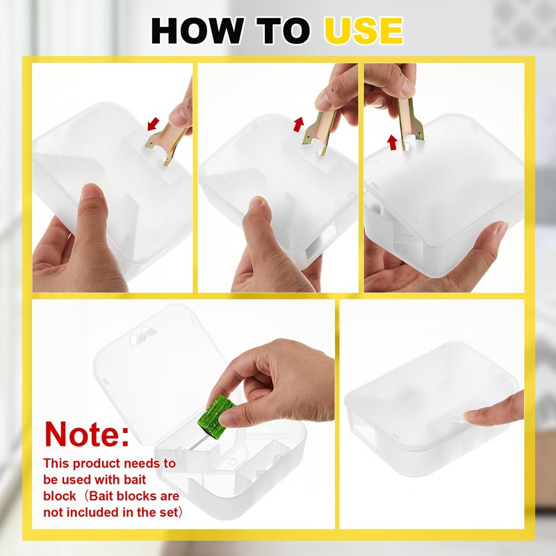 Qualirey 6 Pcs Mouse Bait Stations Mouse Stations with Keys