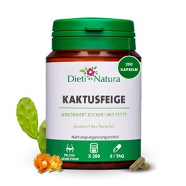 Dieti Natura 200 Kapseln Nopal – Fett- und Zuckerbinder zur Gewichtskontrolle – Nopal für Sättigung und Stoffwechselbalance – Natürlicher Nopal zur Verdauung und Herzgesundheit