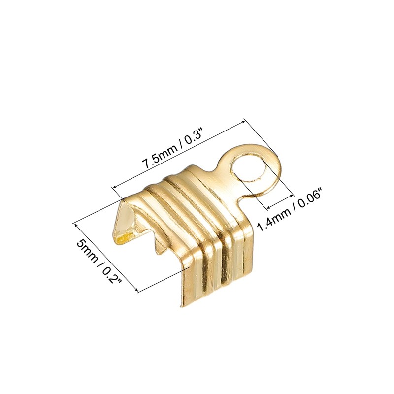 uxcell 200Pcs Fold Over Cord Ends, 5x7.5mm Terminators Crimp End