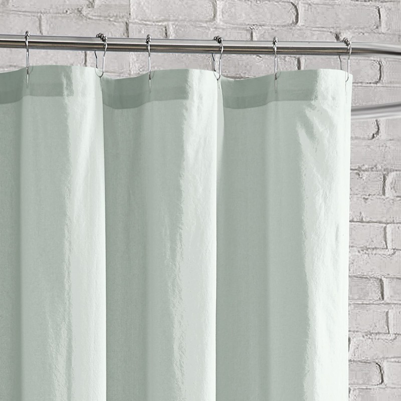 Peri Home 100% Cotton Sage Fabric Shower Curtain for Bathroom,