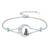Dorunmo Cat Anklet for Women 925 Sterling Silver Black Cat
