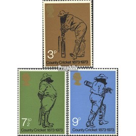 Prophila Collection Great Britain 621-623 (Complete Edition) 1973 Cricket Championships (Stamps for Collectors) Ball Games without Football