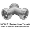 Joywayus Brass Nickel Plating 3/4" GHT Male Y Shaped Connector