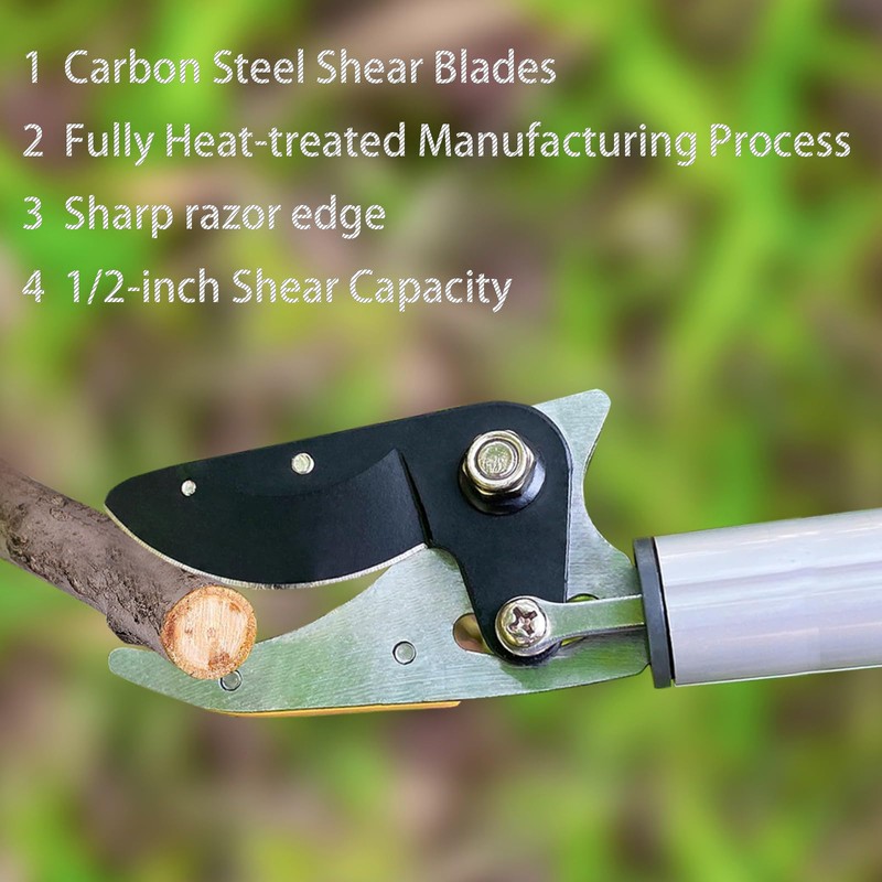 REAYEAXN 4.6-10ft Extendable Tree Pruner Long Handle Trimmer with Pole