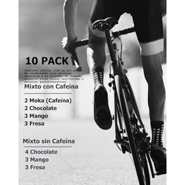 Gel energético para corredores, ciclistas y triatletas | Medralabs 10 pzas | Carbohidratos rápidos (10 Piezas, Mixto Con 2 Cafeina)