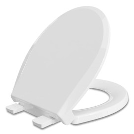 Round Toilet Seat, Slow Close Quick-Release Hinges, Heavy Duty Soft Close, Quiet-Close Lid And Seat For Standard Toilets, Easy To Install And Clean, Never Loosen, White