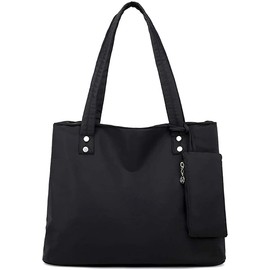 LassZone Women Tote Bag Waterproof Shoulder Bag Ladies Nylon Purse Satchel Foldable Handbags Multi Pocket Crossbody Bag for Work Business School College Travel