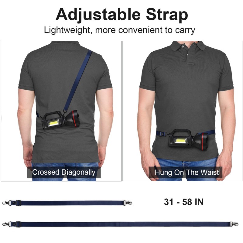 Rechargeable Spotlight Flashlight, High Lumens Handheld Spotlight,LED Searchlight with Shoulder