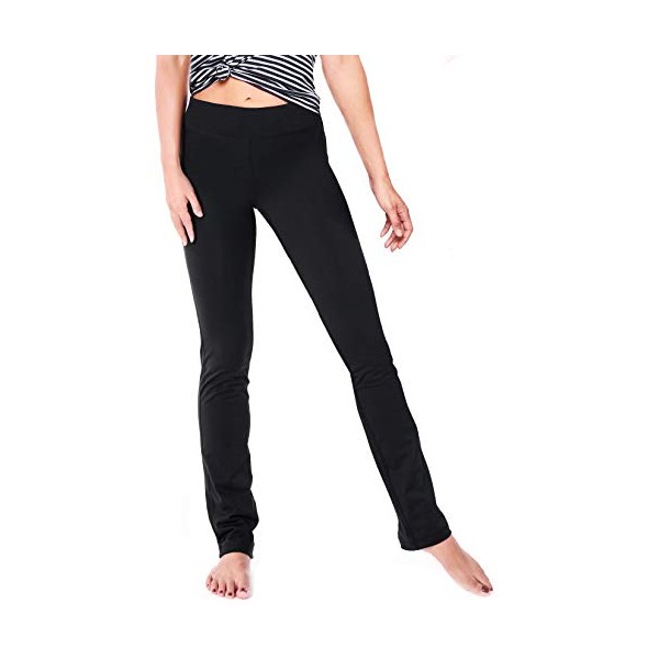 Yogipace 27"/29"/31"/33"/35"/37", Petite/Regular/Tall Women's Straight Leg Yoga Pants Workout Pants Slim Fit, 33", Black, Size XXL