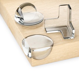 deleyCON 20 Stück Eckenschutz Baby (10x Rund,10x Eckig) Selbstklebend Silikon Transparent Weich - Baby Kinder Eckschutz Kantenschutz Tischkantenschutz für Holz, Metall, Tisch, Glastisch UVM.