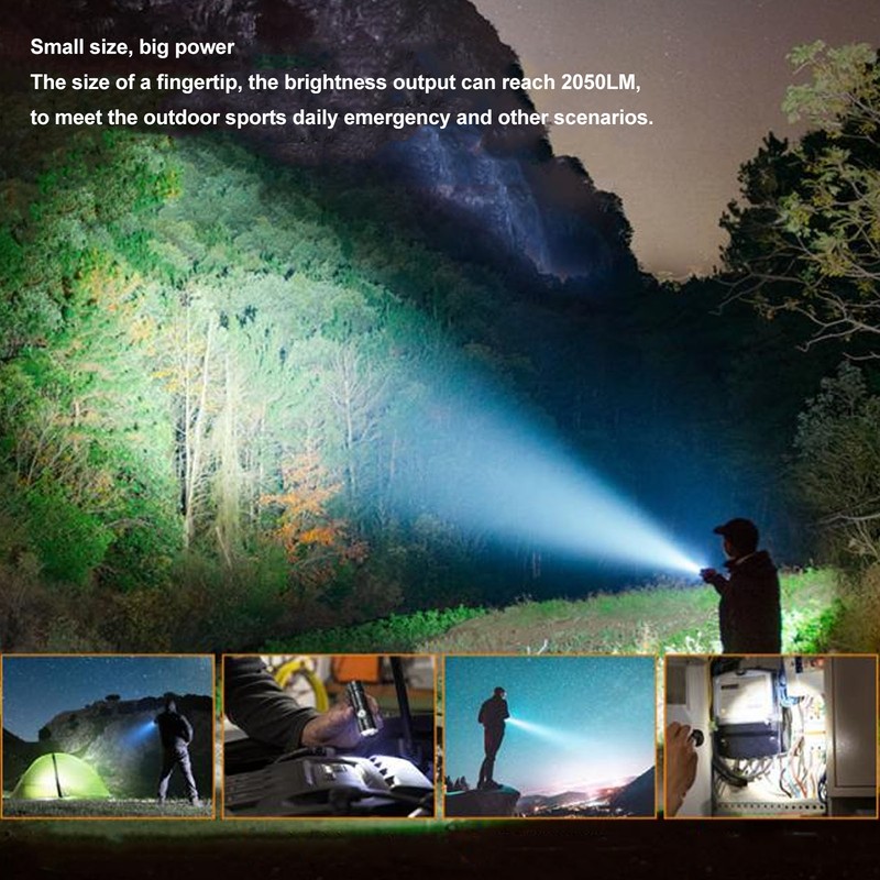 Flashlight Super Bright Type C Charging Aluminum Alloy 2050LM 6