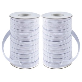 Coopay 40 Yards Length 1/2" Width Elastic Bands Flat Elastic Cord Rope Heavy Stretch Spool Knit for Sewing DIY Projects, Arts & Crafts, 2 Rolls, 20 Yards/Roll (White, 1/2 Inch)
