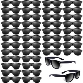 BOUBONI Kids Sunglasses Bulk Retro Party Favors for Wedding Beach Summer Pool Party Supplies Goodie Stuffers (40, Black)