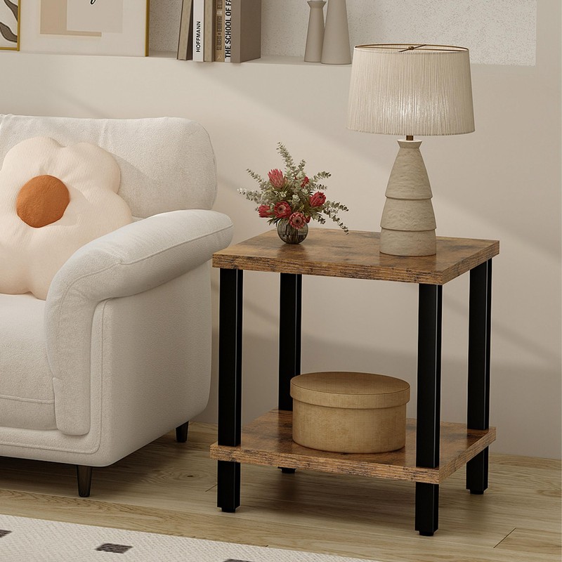 MMEOLUOOK Large End Table Square Side Table Modern Sofa Table