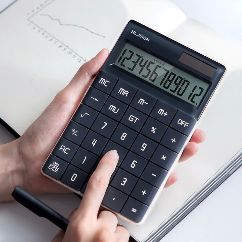 NUSIGN Calculator Widescreen Dual Power Supply School Student Teaching Stationery