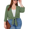 AusLook Women's Plus Size Lightweight Open Front Cardigan Army Green