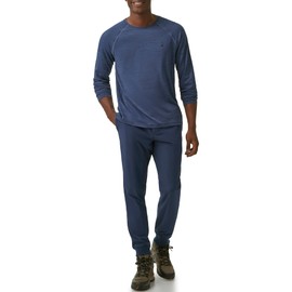 BASS OUTDOOR Men's Knit Long Sleeve Tee, BLU Indigo, Medium