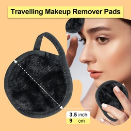 Nugilla 18 Packs Reusable Makeup Remover Pads with a Washable Laundry Bag, Resuable Microfiber Round Towel Skin Face Towels, Soft Makeup Remover Cloth, Fast Drying Washcloth (Grey)