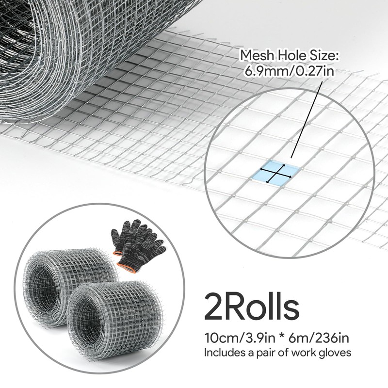 2 Rolls Wire Mesh Metal Mesh Fine Mesh 10 cm