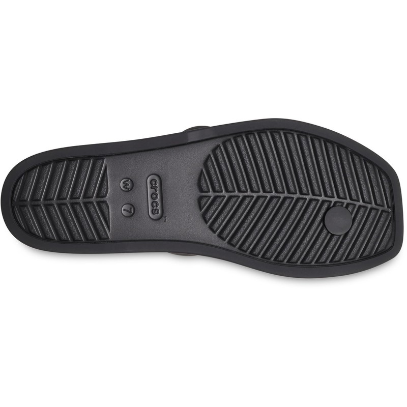 Crocs Women's Miami Toe Loop Sandal Black, 10