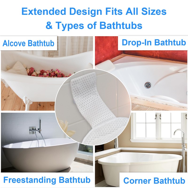 Ultra-Comfort Bathtub Pillow - 2 Sizes, Extra Thick & Soft,