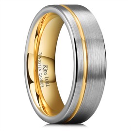 King Will Rose Gold Women Mens Rings Grooved Tungsten Mens Ring Wedding band Wedding Rings Comfort Fit 9