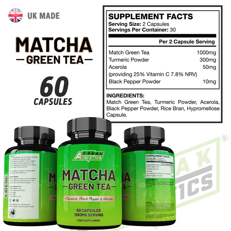 Matcha Green Tea 60 Capsules - Matcha Green Tea Tablets