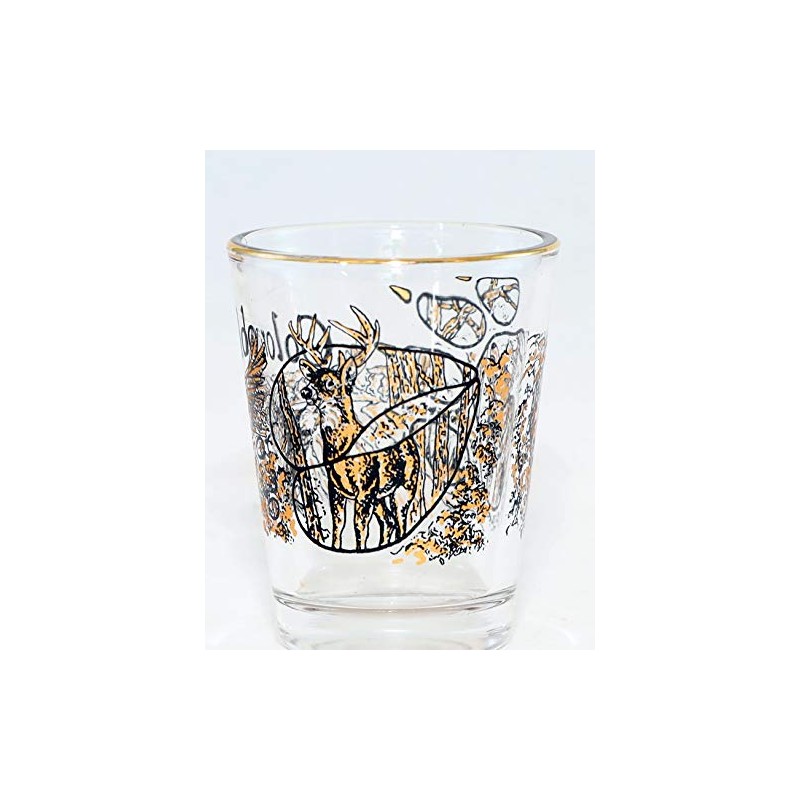 Colorado Wildlife Eagle Deer and Wolf Shot Glass