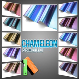 Free Tool Kit Chameleon Purple Gold Carbon Fiber Vinyl Wrap Sticker Decal Film Sheet - 60"X240"
