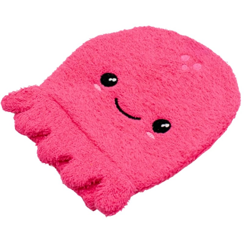 Dekohelden24 Pink Octopus Wash Mitt Children's Wash Mitt Size H/W