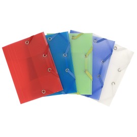 Exacompta - Ref 50889E - Chromaline Collection - PP Elasticated 3-Flap Folders - 120 x 160mm in Size, Suitable for Holding Receipts, Polypropylene Material - Assorted Colours (25 Pack)