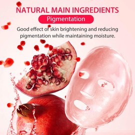 Pomegranate Face Mask Sheet Moisturizing Hydrating Daily Facial Masks Skincare Even Skin Tone for Dry Dull Skin -All Skin Types (10 Pack)