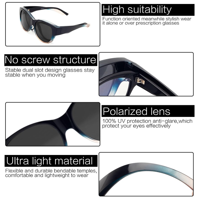 Face Shadow Polarised Over Sunglasses Over Normal Glasses Women's UV400