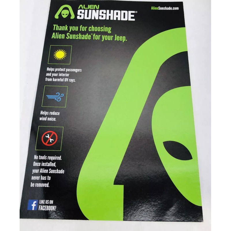 ALIEN SUNSHADE BLACK MESH TOP FRONT SECTION COVER FOR JEEP