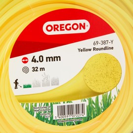 Oregon Yellow Line 4 mm with Round Cross Section, for Grass Trimmers and Brushcutters, Professional Nylon, Fits Most Trimmers, 4 mm x 32 m (69-387-Y)