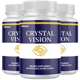 Pelican Vitamins Crystal Vision- Eye Support with Lutein- 3 Bottles- 180 Capsules
