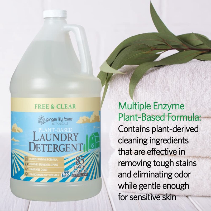 Ginger Lily Farms Botanicals Plant-Based Liquid Laundry Detergent, Free &